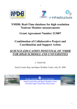 NMDB: Real-Time database for high resolution Neutron Monitor
