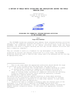 1 - a review of whale watch guidelines and regulations around the