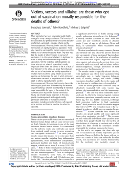are those who opt out of vaccination morally responsible for the