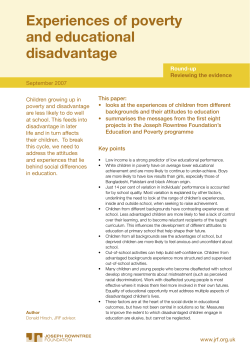 Experiences of poverty and educational disadvantage