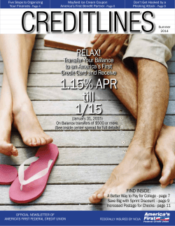 CreditLines Summer 2014 - America`s First Federal Credit Union