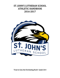 ST. JOHN`S LUTHERAN SCHOOL ATHLETIC HANDBOOK 2016-2017