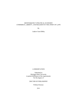 MONTESQUIEU`S POLITICAL ECONOMY
