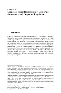 Corporate Social Responsibility, Corporate Governance and