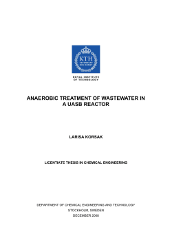 anaerobic treatment of wastewater in a uasb reactor