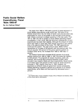 Public Social Welfare Expenditures, Fiscal Years