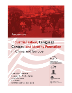 Industrialization, Language Contact, and Identity