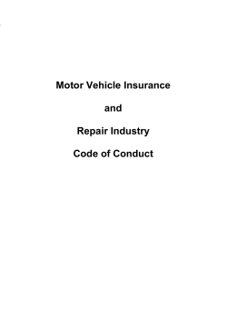 Motor Vehicle Insurance and Repair Industry Code of Conduct