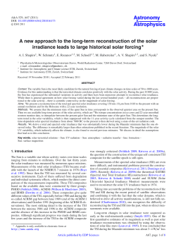 A new approach to the long-term reconstruction of the solar
