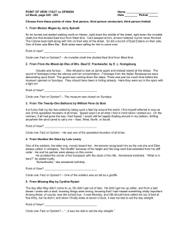 Point of View Worksheet - Mrs. Hatzi`s Home Page