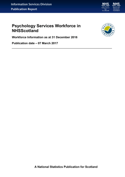 Psychology Services Workforce in NHSScotland