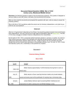 Leiva1 Document Based Question (DBQ): War of 1812 Carlos Leiva