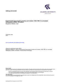 Aalborg Universitet Experimental improvisation practise and
