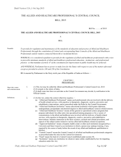 the allied and healthcare professional`s central council bill, 2015