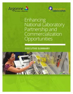 Executive Summary: Enhancing National Laboratory Partnership