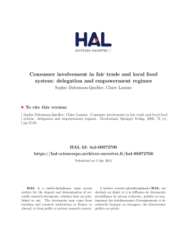 Consumer involvement in fair trade and local food system
