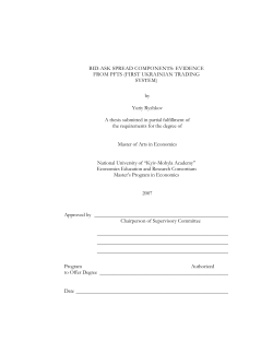 BID-ASK SPREAD COMPONENTS: EVIDENCE FROM PFTS (FIRST