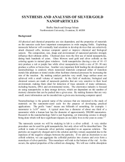 synthesis and analysis of silver/gold nanoparticles