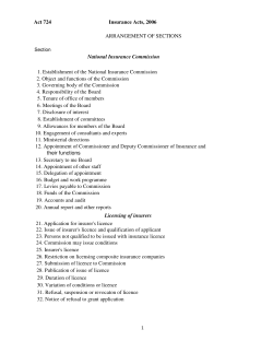 Act 724 Insurance Acts, 2006 ARRANGEMENT OF SECTIONS