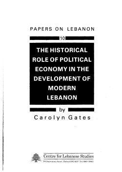 Carolyn Gates - Centre for Lebanese Studies