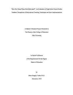 "How do I keep these kids motivated?": An evaluation of high school