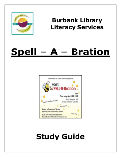 Spell &ndash; A &ndash; Bration - Burbank Public Library
