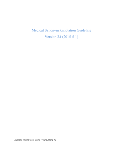 Medical Synonym Annotation Guideline Version 2.0 (2015-5-1)
