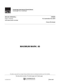 2016 Specimen Paper 4 Mark Scheme