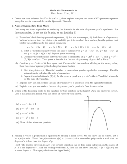 Math 475 Homework 9a Due April 22rd, 2011 1. Derive our