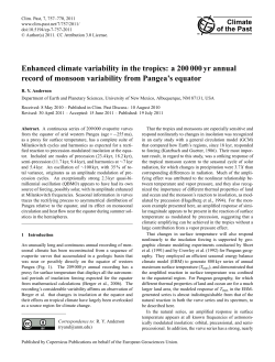 Enhanced climate variability in the tropics: a 200 000 yr annual