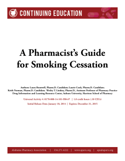A Pharmacist`s Guide for Smoking Cessation