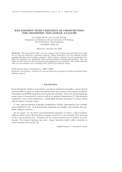 bar element with variation of cross-section for geometric non