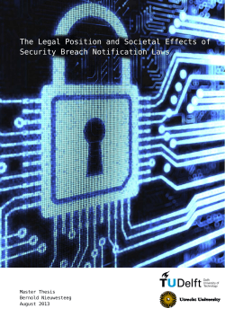 The Legal Position and Societal Effects of Security Breach