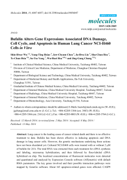 Bufalin Alters Gene Expressions Associated DNA Damage, Cell