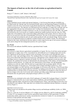 The impacts of land use on the risk of soil erosion on agricultural