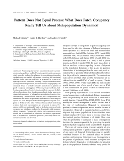 Pattern Does Not Equal Process: What Does Patch Occupancy