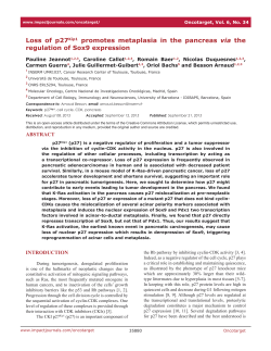 Loss of p27Kip1 promotes metaplasia in the pancreas via the