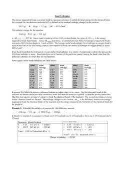 Bond Enthalpies
