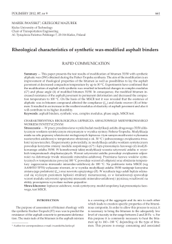 Rheological characteristics of synthetic wax