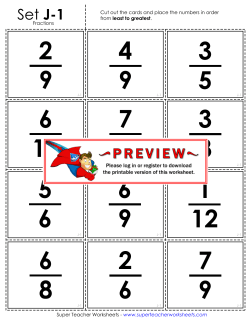 Ordering Fractions: Card Sort