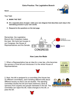Extra Practice: The Legislative Branch Remember, the Legislative