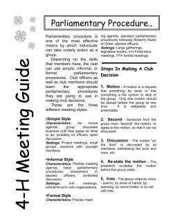 Parliamentary Procedure..