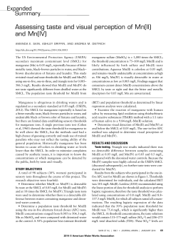 Assessing taste and visual perception of Mn(II) and Mn(IV)