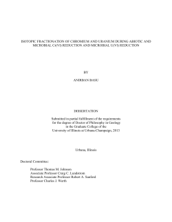ISOTOPIC FRACTIONATION OF CHROMIUM AND URANIUM