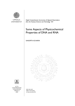 Some Aspects of Physicochemical Properties of DNA and RNA