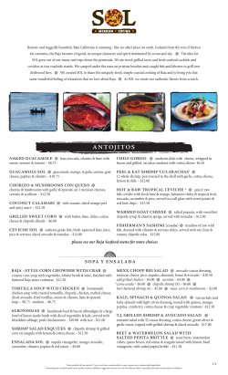 antojitos - SOL Cocina