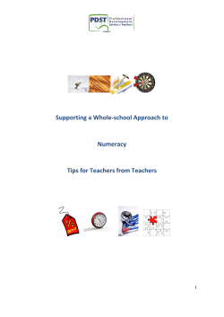 Supporting a Whole-school Approach to Numeracy Tips