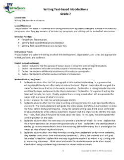 Lesson Plan - Write Score
