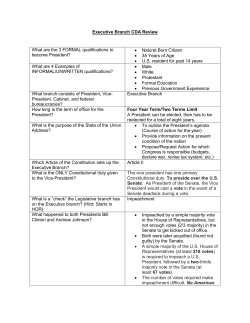 Executive Branch CDA Review What are the 3 FORMAL