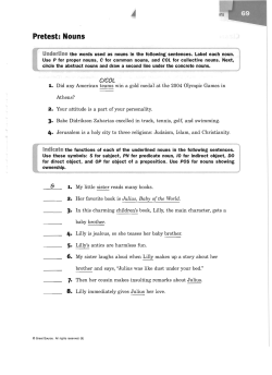 Pretest: Nouns